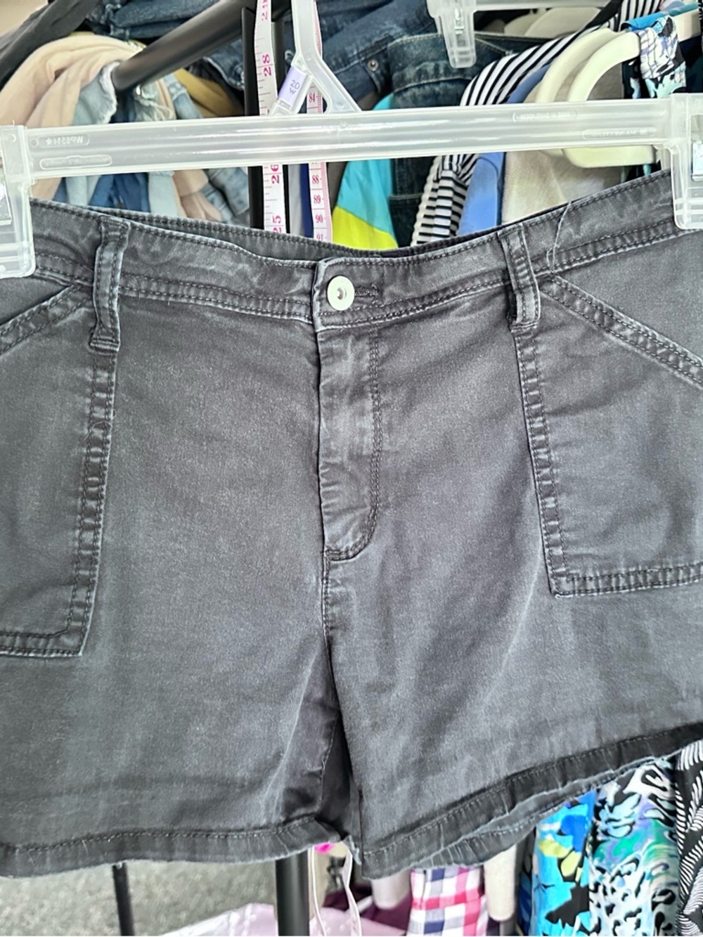 Arizon Jean Co. Women’s Dark Washed Charcoal Flat-Front Shorts